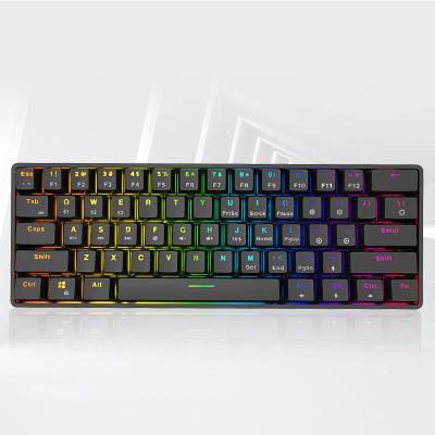 China Anti-ghosting AIWO RGB Backlit 60 Mini Keyboard Teclado Gamer Keyboard and Mouse Wireless Gaming Mechanical Computer Accessories for sale