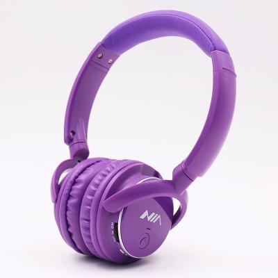 China NIA APP Connect NIA Q1 Wireless Communication and 3.5mm Connectors Bluetooth Headphones with APP Control Purple for sale