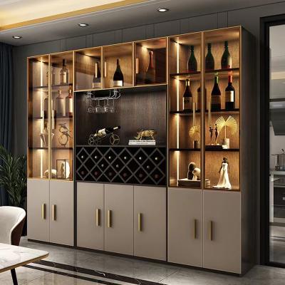 China (Size) OEM ODM Furniture Living Room Bar Wine Wall Cabinet Cupboards Adjustable Custom Wine Display Store Cabinets for sale