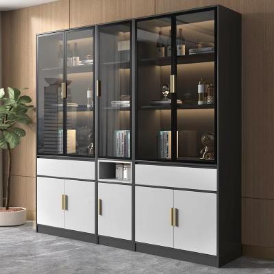 China (Size) 5 Doors Black Combination Cabinets Adjustable Custom Living Room Furniture Wine Storage Display Living Room Furniture Cabinet for sale