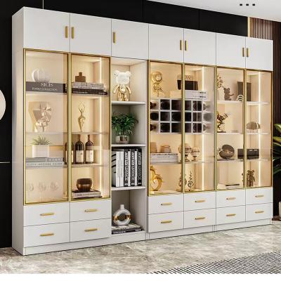 China (Size) 7 Doors Combination Cabinets Adjustable Custom Living Room Furniture Wine Storage Display Living Room Furniture Cabinet for sale