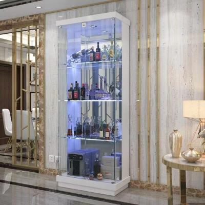 China Adjustable Whole Living Room Modern Luxury Custom Furniture Bedroom Glass Door LED Lighting 900x200CM Wine Display Cabinets for sale