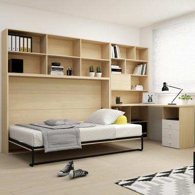 China Special Discount (Size) Adjustable Modern Multifunctional Horizontal Folding Hidden Wall Bed Murphy Bed With Bookcase Cabinet Computer Desk for sale