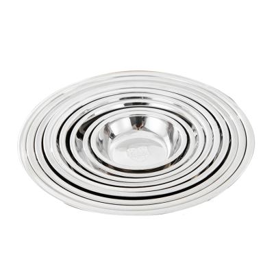 China Hot Selling Durable 304 Steel Plate Dish Stainless Steel Household Around Thickened Deep Shallow BBQ Dish Canteen Spot for sale