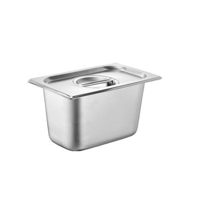 China Stainless Steel Gastronorm Pan Square Box With Lid Fruit Powder Box Jam Seasoning Bowls Dedicated For Milk Tea Shops for sale