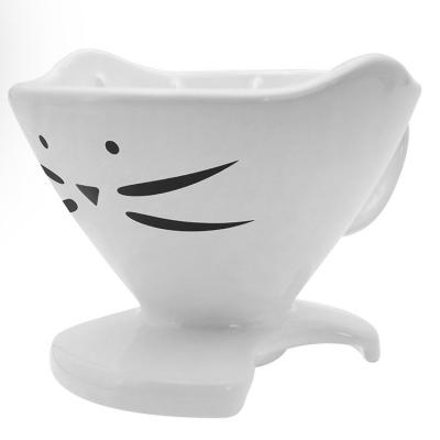 China Viable Hot Selling Products In Cat Funnel Cup Creative Cute Running New Ceramic Funnel Coffee And Tea High Quality Ceramic Filter for sale