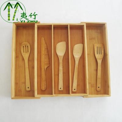 China 2020 Yihua Viable Expandable Settlement Hot Sale Bamboo Drawer Cutlery Storage Box For Kitchen for sale