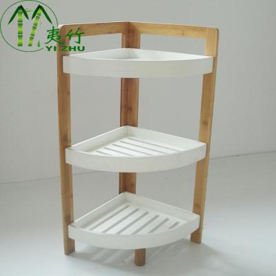 China Factory Sustainable Sale Natural Bamboo 3 Layers Bamboo Shelf Organizer Bathroom Shelf Products for sale