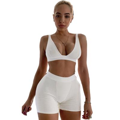 China 2022 Custom Lounge Wear Breathable Women Training Set Shorts And Wireless Bra Workout Leggings Two Piece Yoga Bra Set 2 Piece Short Pants for sale