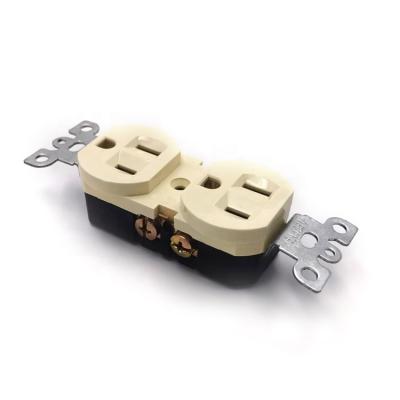 China Commercial/Industrial/Hospita/American Beige Standard 115*70mm General Purpose Color 15A Wall Power Duplex Electrical Outlet for sale