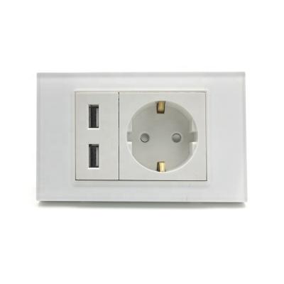 China Commercial / Industrial / Hospita / European General Purpose Luxury White USB Wall Germany Ice Power Outlet for sale