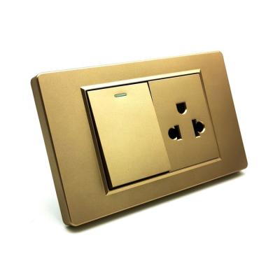 China Commercial/Industrial/Hospita/Thailand General Purpose Luxury Universal Push Button Wall Panel 1gang Switch Electrical Outlet for sale