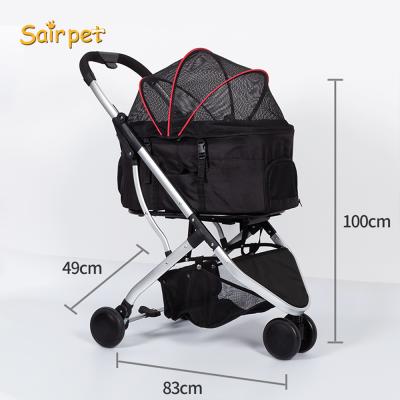 China Buggy Puppy Dog Pet Stroller Viable Top Cat Travel Dog Stroller Pet Strollers Black for sale