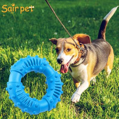 China Sairpet Viable Colorful Pet Toy Pet Tpr Spiky Ring Rubber Dog Chew Toys Interactive Pet Toy for sale