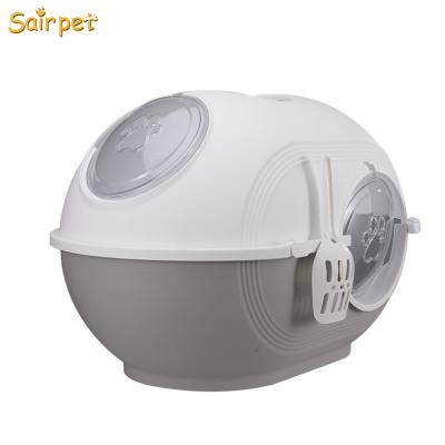 China Plastic Closed Cat Litter Trays Cat Litter Box Cat Toilet Sairpet Pet Viable Products Pet Cleaning Box for sale