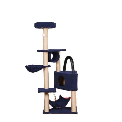 China Sustainable Cat Tree Tower Furniture Cat House Cat Tree Furniture Pet House Basket Cat Tree for sale