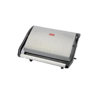 China Easily Cleaned Electric Press 850W Panini Grill Pan Maker With Silver Color Cover for sale