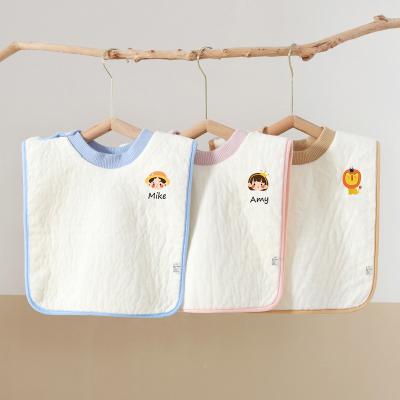 China Cartoon Printed Baby Bib Coral Fleece Cloth Drool Proof Waterproof Multipurpose Foldable Children Baby Eating Bib for sale