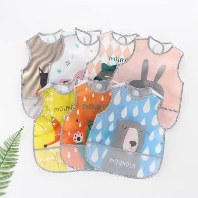 China New Eva Waterproof Baby Eating Bibs Sleeveless Vest Design Animal Cartoon Character Baby Bibs for sale