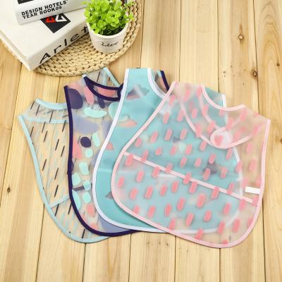 China Cartoon Waterproof Baby Bibs Eva Saliva Towel Slip-on Sleeveless Baby Transparent Polka Dots Bibs for sale