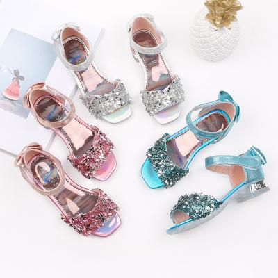 China Summer New Arrival Children Girls Baby Bow Sandals Bling Glitter Rhinestone Sequins Princess Sandals for Kids Girls for sale