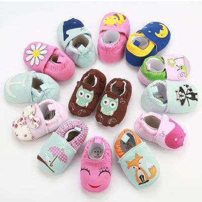 China Baby Elastic Cotton Slippers Casual Household Floral Animal Printing Baby Fluffy Cotton Slippers for sale