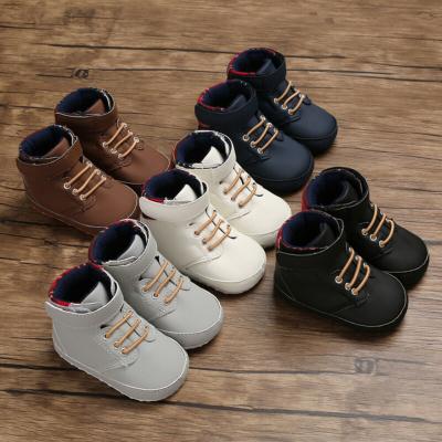 China Toddler Baby Boots Leather Soft Sole Anti-slip Sneaker Prewalker Winter Boots for Babies Unisex for sale