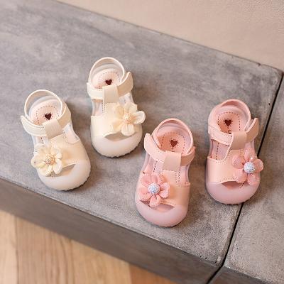 China Baby Sandals Flower Toddler Walking Shoes Summer Female Infant Non Slip Soled Soft Rubber Kids Shoes for sale