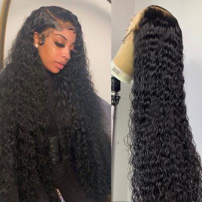 China Wholesale Deep Wave 13*4 100% Virgin Hair High Quality Full Lace HD Wave Pre Plucked Wigs For Black Woman for sale