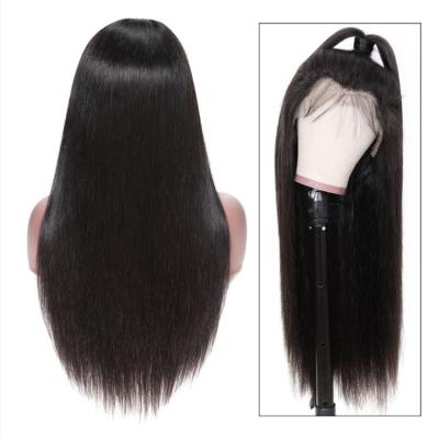 China Silky Straight Wave 13*4 HD Lace Wig Vendors Baby Hair Pre Plucked Deep Part 100% Natural Black Straight Lace Front Wig Hair for sale