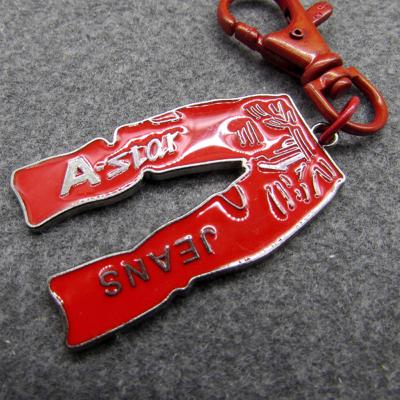 China Durable Red Painted Trouser Decoration Metal Key Chain for sale