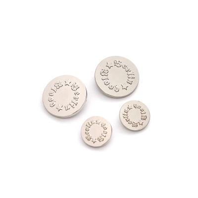 China Sustainable Leg Type Custom Sew Button With Hang Plating Silver Color for sale