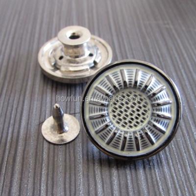 China Dry Cleaning Plated White Severe Jeans Buttons And Rivets for sale