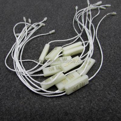 China Sustainable Plastic Clothes Lock String Tags Garment Seal Rope Label Hanger Tag for sale