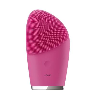 China Mini Portable Rechargeable Delicate 2021 DEEP CLEANING Electric Facial Cleansing Brush and Vibration Massage Soft Electric Silicone for sale