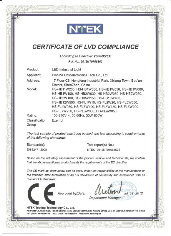 CE-LVD - Hishine Group Limited