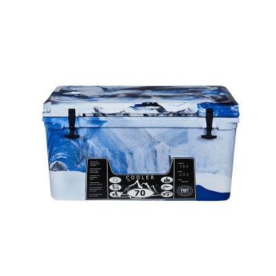 China Large Waterproof Commercial Hard Plastic Rotomolded White Ice Chest 70L Cooler Box for sale