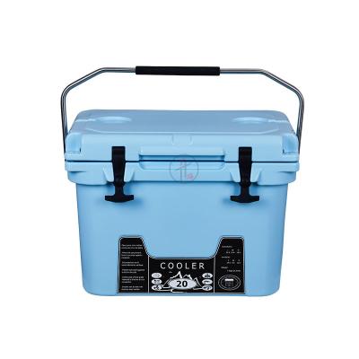 China Waterproof Plastic Solar Cooler 20L Small Rotomolded Fishing Box Foam Fish Ice Cooler Box for sale