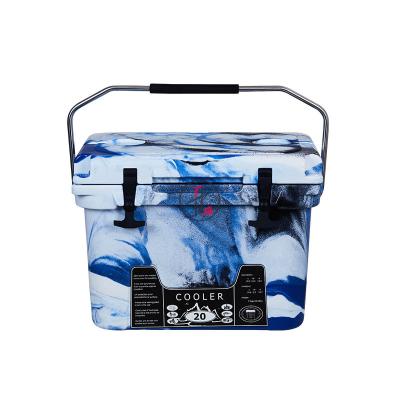 China Waterproof Plastic Solar Cooler 20L Small Rotomolded Fishing Box Foam Fish Ice Cooler Box for sale