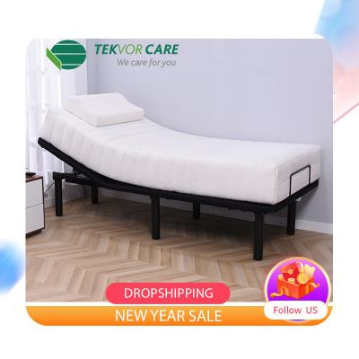 China Good Quality Bed Frame Adjustable Electric Adjustable Bed Twin XL Bed Frame With Okin Wireless Remote Motor for sale