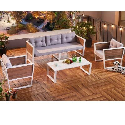 China Modern Hot sale Latest Style luxury aluminum outdoor  Garden Furniture-Alum 4pcs  sofa set for sale