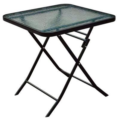 China Modern Steel foldable glass table-square for sale