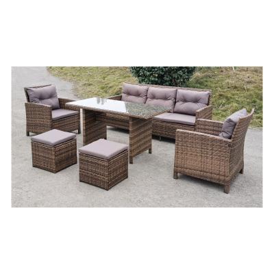 China Modern High End Modern For Courtyard And Villa 6Pcs China Rattan Garden Sofa Chair Sets Outdoor Furniture for sale