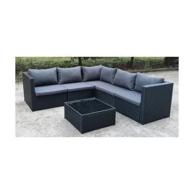 China Modern Garden 6Pcs Furniture Conversation Timeless Design Rattan Corner Fabric Sofa Set Garden Furniture Outdoor Rattan for sale