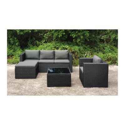 China Modern Durable Design Mixed Weaving Furniture Garden Rattan Sofa Set Patio Outdoor Steel Rattan Sofa Sets Garden for sale