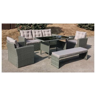 China Modern High Quality Lounge Furniture 5Pcs Outdoor Garden Furniture Rattan Sofa Set Design Modern Outdoor for sale