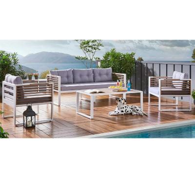 China Modern Luxury Classical Style  Outdoor 4pcs Sofa Set Aluminum Commercial Hotel furniture set for sale