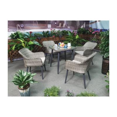 China Modern Alum 5Mm Tempered Glass Table Top Living Room Patio Cushions Rattan Tables And Chair And Table Set for sale