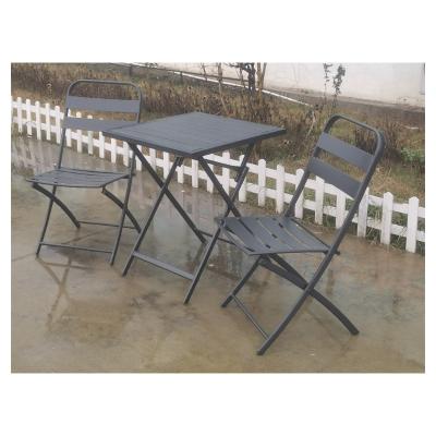 China Modern China Premium Durable Balcnoy Rattan Steel Pe Rattan Outdoor Folding Leisure Tables And With Chairs for sale