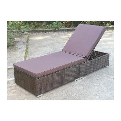 China Modern Adjustable Pe Rattan Reclining Chair Outdoor Garden Wicker Patio Chaise Reclining Lounge Sofa Chair for sale